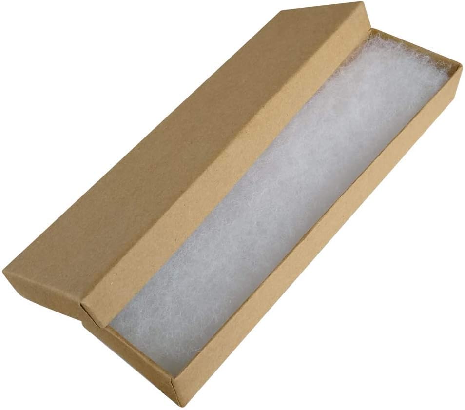 Brown Kraft Cotton Filled Jewelry Gift Packaging Boxes ~ Case of 50 (7" x 5-5/8" x 1"H)