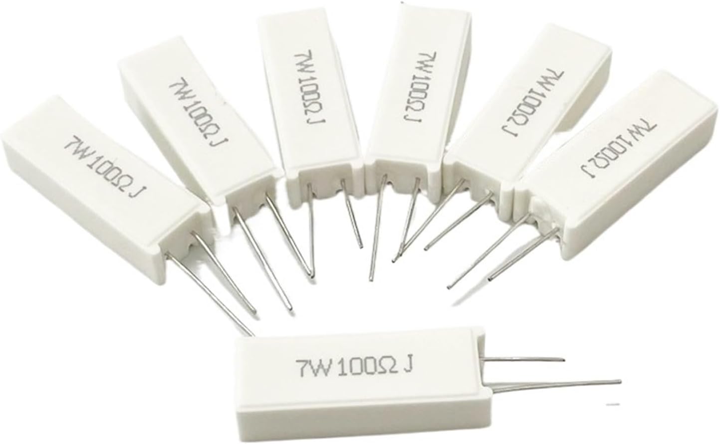 5PCS Vertical cement resistance 7W 75R 100R 150 220 240 300R 390 470R 500 560 620 820R 1K 2.2K 4.7K 5.1K 10K 15K 47K 56K 68K ohm(820R)