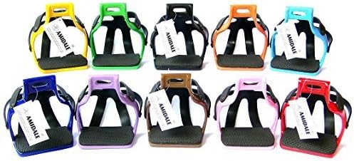 AMIDALE Aluminium Endurance Flex Ride Caged Safety Horse Stirrups Purple 4.00 INCHES