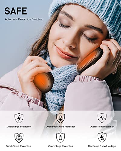 Kiclbd Hand Warmers Rechargeable,2 In 1 Electric Portable Pocket Warmer 4000Mah With 3 Heat Levels, 10 Hrs Long-Lasting Reusable Hand Heater Great For Outdoor Sports, Camping, Winter Warm Gifts #TOP3