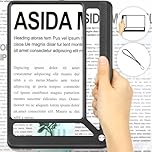 Tobegiga 5X Full Page Magnifying Glass for Reading, Lightweight Rectangular Magnifier Provides Large Book Page Viewing Area, Upgraded Handheld Magnifier for Reading Small Prints for Seniors Low Vision