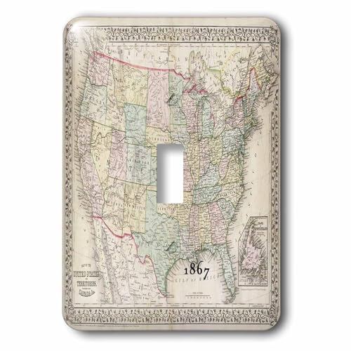Interrupteur bascule 3dRose carte USA finition brillante