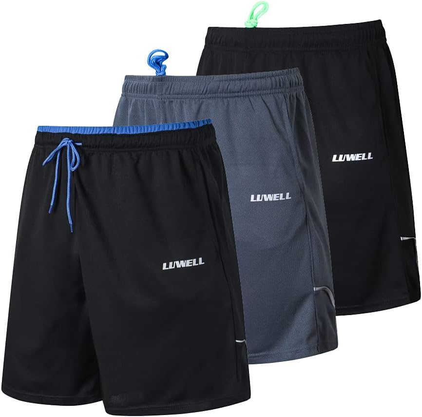 Men's 7" Running Shorts with Pockets Quick Dry Breathable Active Gym Shorts for Workout,Training,Jogging