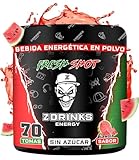 Z Drinks Energy - Bebida Energética en Polvo | 70 Servicios Sin Azúcar | Energía en Cada Sorbo | con Cafeína, Minerales y Vitaminas | Ideal para Gamers y Apasionados del Deporte | Sabor Sandía
