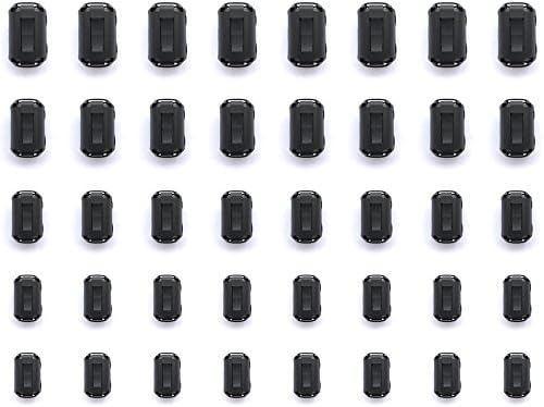 Mflying 40pcs Clip-on Ferrite Magnetic Ring Core RFI EMI Noise Suppressor Cable Clip for 3.5mm / 5mm / 7mm / 9mm / 13mm Dia, 8pcs Each
