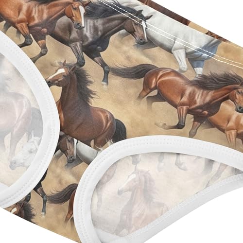 Ancient Horses Sandy Beige Little Girl Panties Toddler Girls Underwear Cotton Funny Briefs Undies Kids 2t4