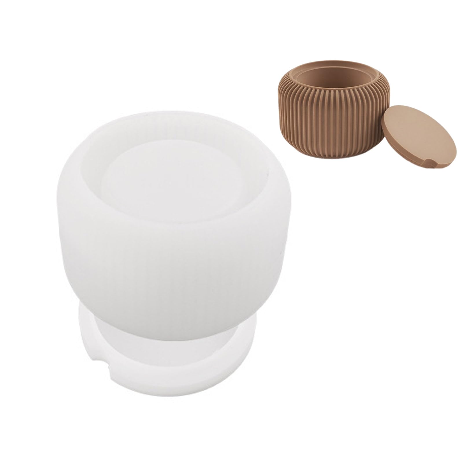 NEWFT Stripe Incensed Burners Silicone Molds Epoxy Resin Molds Plaster Cup Craft Supplies Stripe Incensed Burners Cup Silicone Concrete Plaster