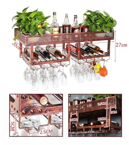 Soporte para botellas de vino metálico vintage doble capa miniatura 2