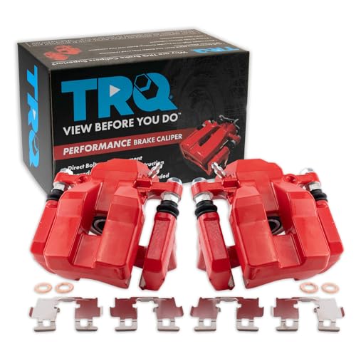 Image of TRQ Performance Rear Driver and Passenger Side Brake Caliper Set Hardware Compatible with 06-11 Toyota RAV4