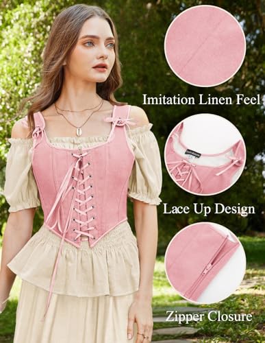 Image of Scarlet Darkness Women's Renaissance Corset Tops Lace Up Overbust Bustier