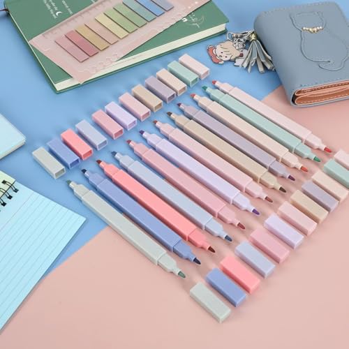Image of RECLUSE 12 PCS Highlighter Pastel Pen Marker Pastel Assorted Colours, Aesthetic Marker Pens Highlighter Set, Perfect for Diary or Notebook in School,Office Supplies Smooth Writing Quick Dry
