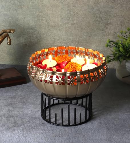 Two Moustaches 8 Inches Ethnic Design Decorative Metal Urli Bowl ...