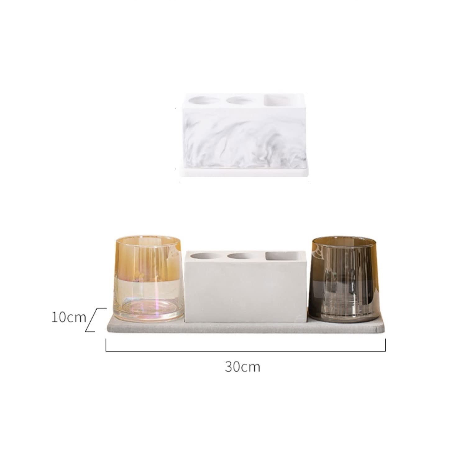 Estante para Cepillos de Dientes Porta di spazzolino da Denti da Denti da Bagno for Bagno Porta di spazzolino Multifunzione con Tre lavandini for la conservazione del dentifricio(C)