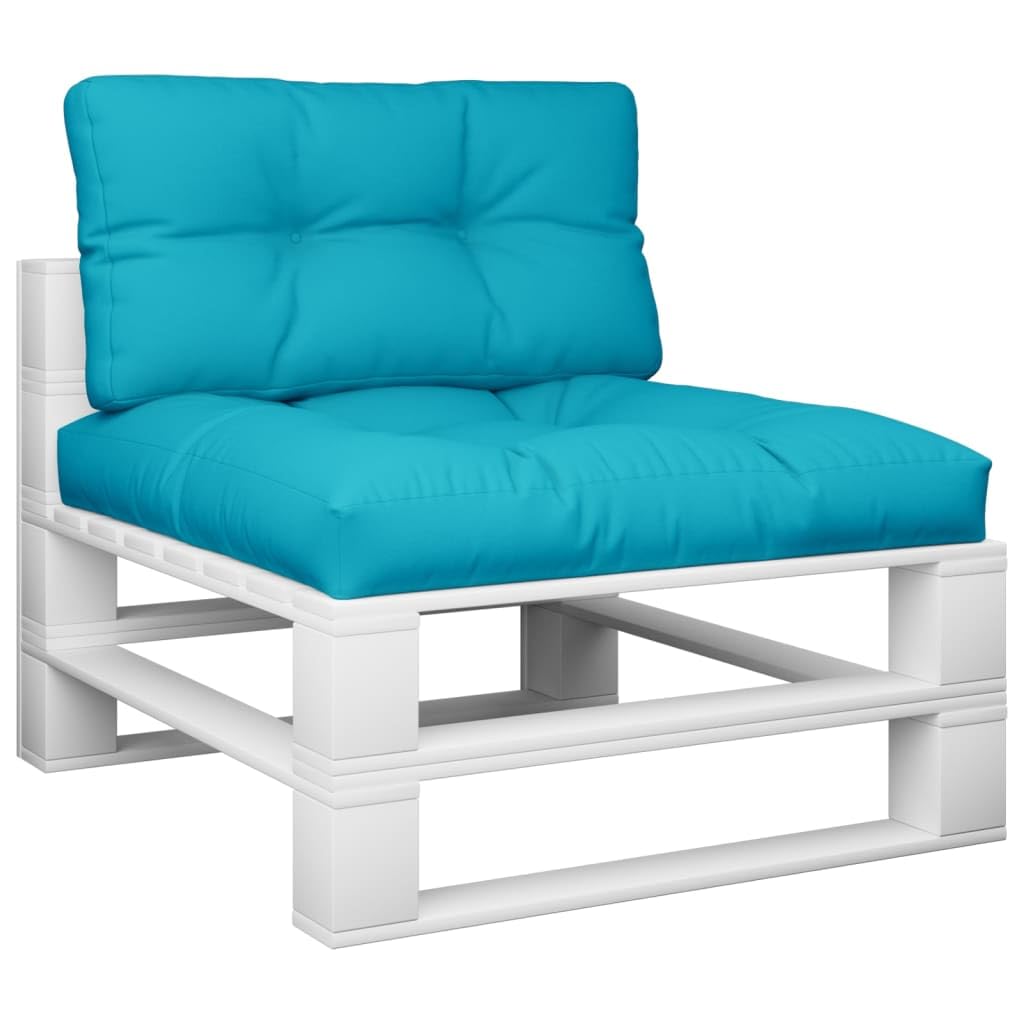 Juego de 2 cojines para palets (80 x 80 cm, cojines de asiento y respaldo de 12 cm de grosor, poliéster irrompible, para balcón, muebles de jardín, accesorios