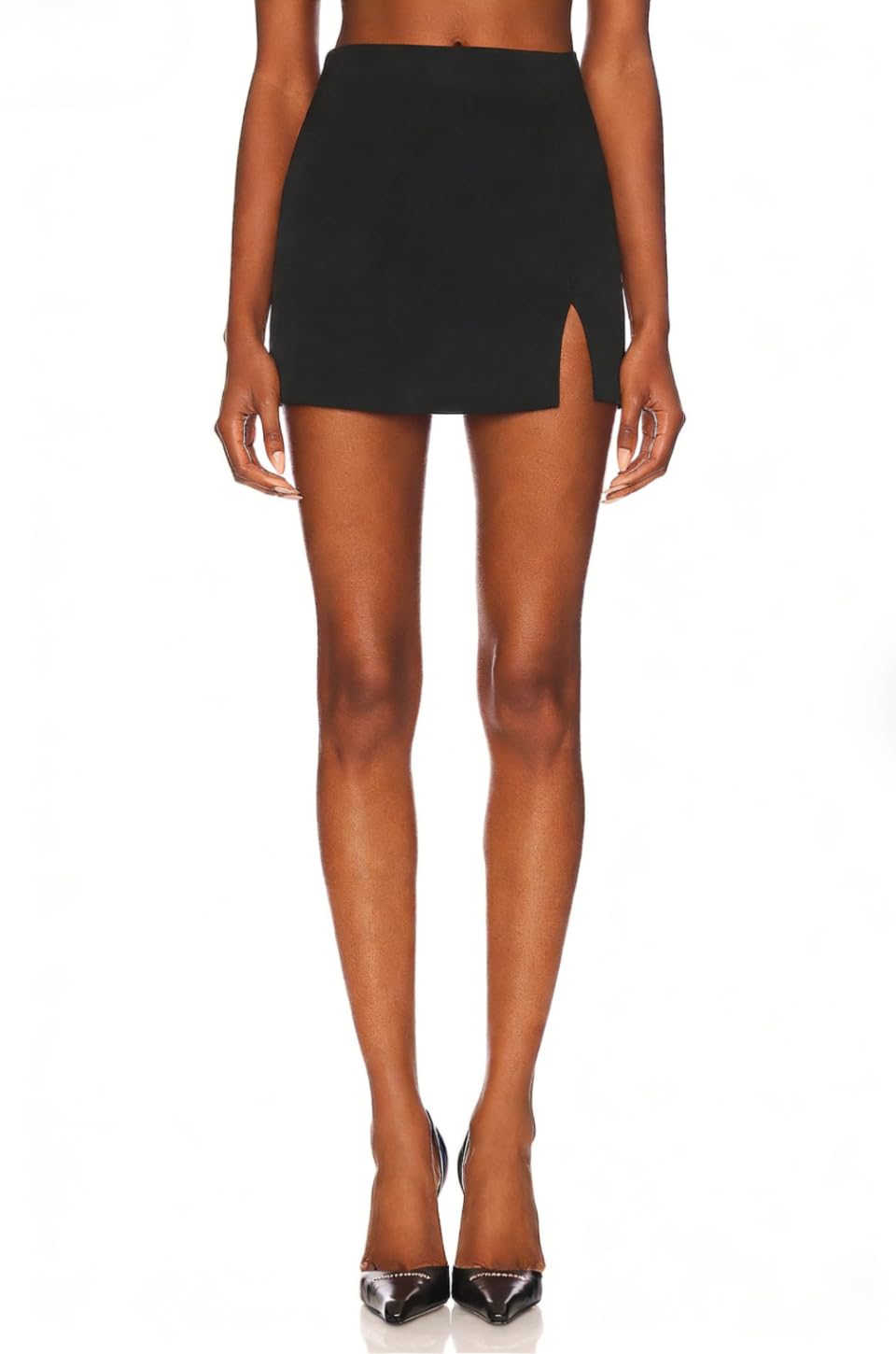 Cantonwalker Bodycon Mini Skirts for Women High Waist Split Hem Pencil Skirts