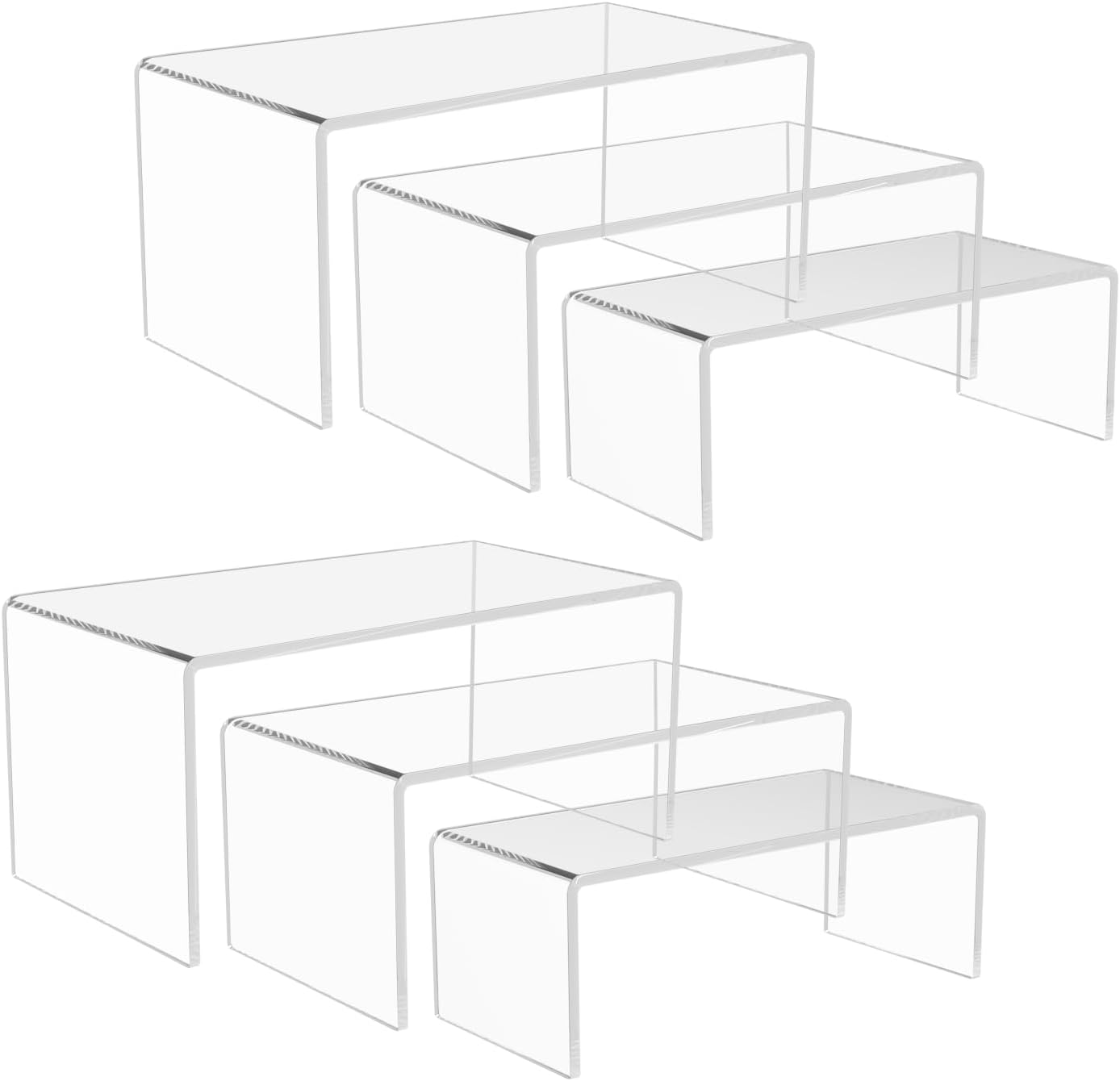 Amazon.com: ADColor 6PCS Acrylic Display Risers, 3 Sizes Clear Product ...