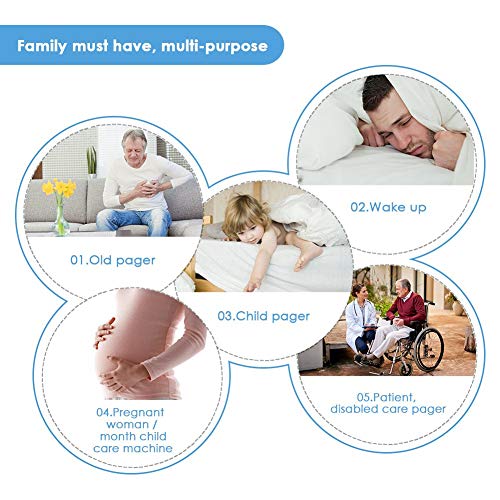 Home Safety Patient Alert Alarm System Wireless Alarm Emergency Call Button Elderly Monitor Caregiver Personal Pager for Elderly Kids (Updated Version) - Thumbnail 7