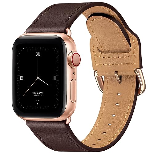Thin Genuine Leather Bands Compatible with Apple Watch for Women Men