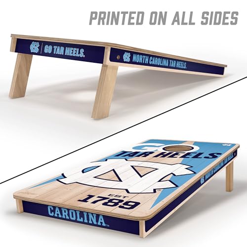 YouTheFan NCAA North Carolina Tar Heels 2’ x 4’ All Wood Cornhole by YouTheFan - Used condition - Image 2