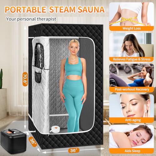Portable Sauna Box for Home, Personal Steam Sauna 1200W, 3L Steamer, White - Image 3