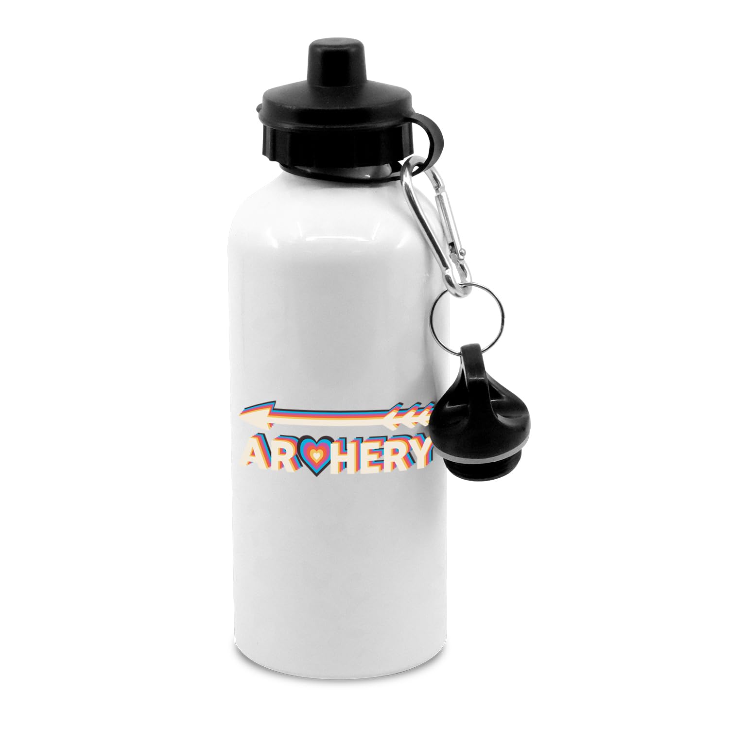 New Spirit Original Archery text with arrow water bottle with clip, drinks bottle, drinks cup, water bottles