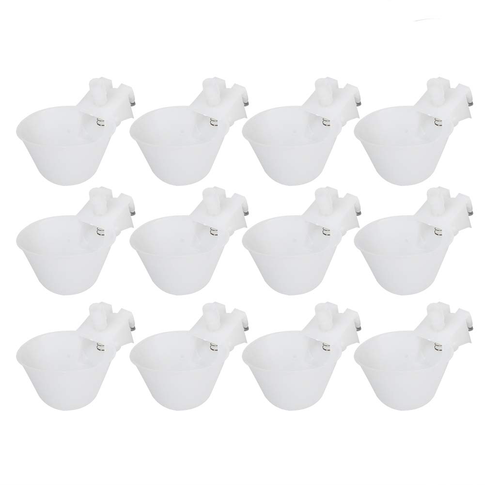 Bebedero automático para aves de corral, 12 piezas Bebedero para pollos Suministros de pollo Copas para bebederos de pollo Aves Copas automáticas para colgar en jaulas para palomas de codorniz Equipos