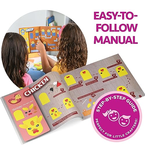 Kool Krafts Hand Puppet Kit - Make Your Own Animal Puppets - 10 Felt Puppets - Simple Step By Step Instructions - Art Craft thumb #2