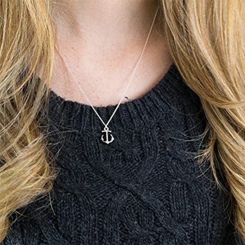 Sttiafay Bohemian Anchor Pendant Necklace Dainty Choker Collar Necklace Chain Summer Beach Accessories for Women