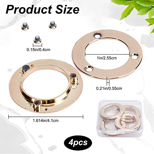 GORGECRAFT 1 Box 4Pcs 1 inch/25.5mm Eyelets Grommets Light Gold Loop Snaps Bag Handle Connector Rings Screw-in Round Findings for DIY Sewing Clothes Leather Crafts Bags Replacement Hardware - Image 2