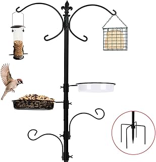 MIXXIDEA Bird Feeding Station Bird Feeders Poles Kit Multi Feeder Hanging Kit Premium Bird Bath for Attracting Wild Birds Birdfeeder & Planter Hanger (1 Pack)