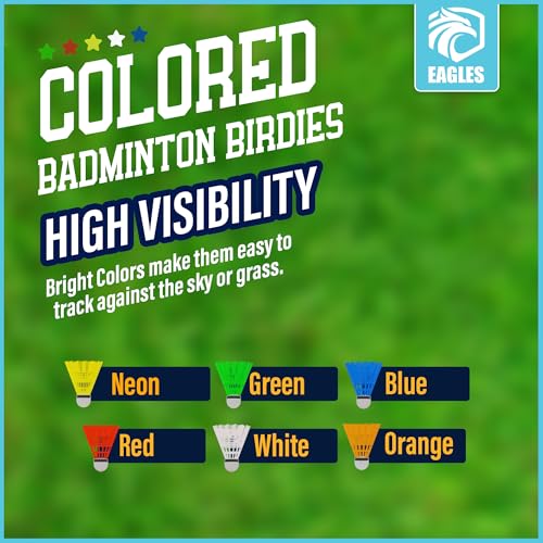 Image of EAGLES Badminton Birdies - Nylon Bedminton Shuttlecocks for Softball /Baseball Batting Training - Highly Stable & Durable 24 Pack, 12 Pack or 6 Pack Shuttle Balls