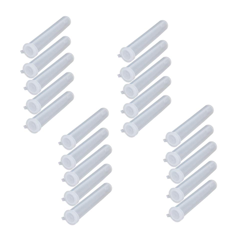 Bettomshin 100Pcs 15ml Round Bottom Centrifuge Tubes, with Snap Cap, Transparent Mini Plastic Microcentrifuge Test Tubes Storage Containers for Science Lab Plant Beads Bath Salt