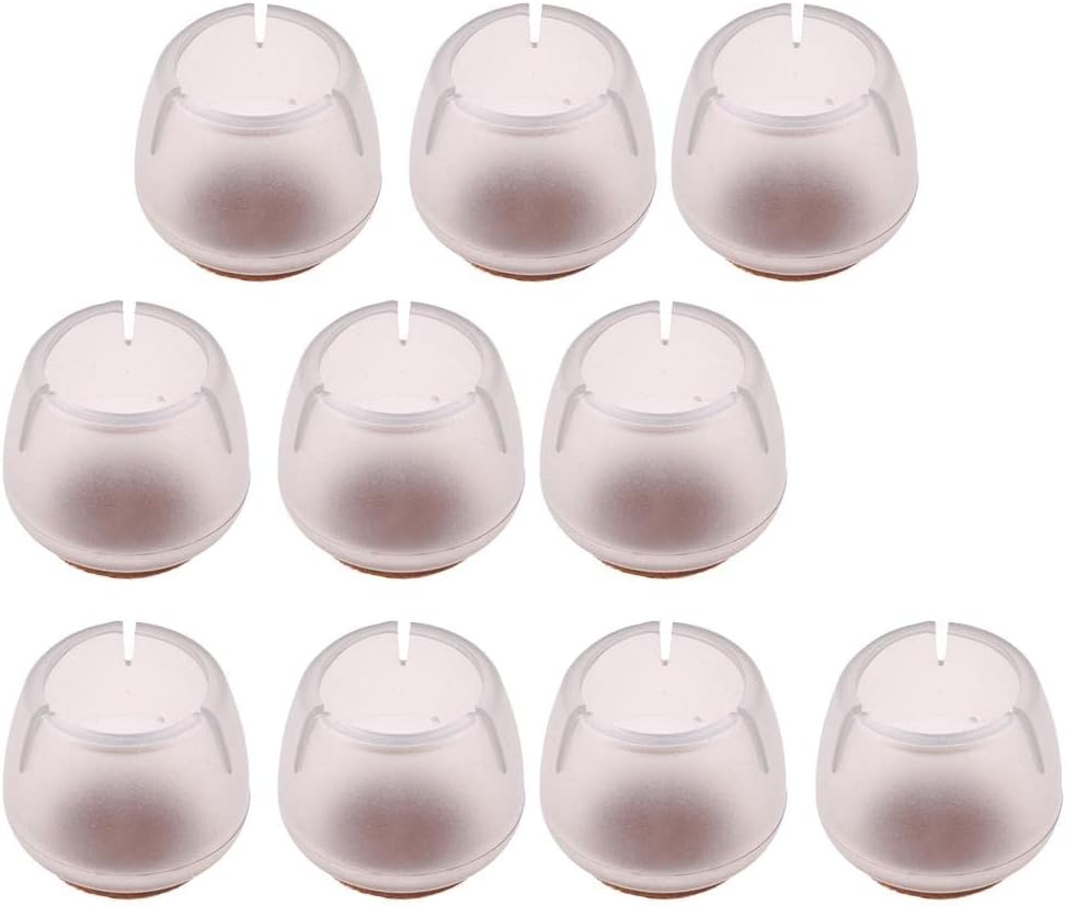 10 Pieces Clear Chair Leg Floor Protectors Furniture Pads Round Leg 12-16mm