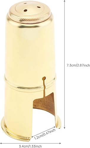 Miniatura 5 de OriGlam Tapa protectora para boquilla de saxofón alto, tapa de boquilla de saxofón alto de viento de madera (dorado)