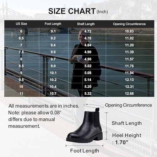 Image of Vepose Women's Chelsea Ankle Boots Pull-On Low Heel Booties 9607 | Flat short boots with elastic side, round toe for casual daily