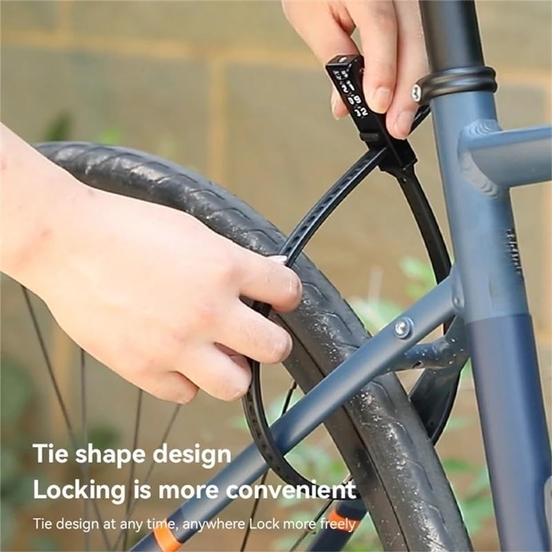 Candados para Bicicletas Resistentes, con Cadena y códigos para Bicicletas, Motos, Puertas y cercas (Naranja)