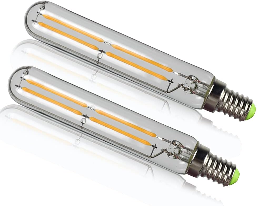 YANUODA - Paquete de 2 bombillas LED, 4 W, bombilla de filamento LED, tubo pequeño, 2700 K, 4 W, E14, base equivalente a 40 W, bombilla decorativa