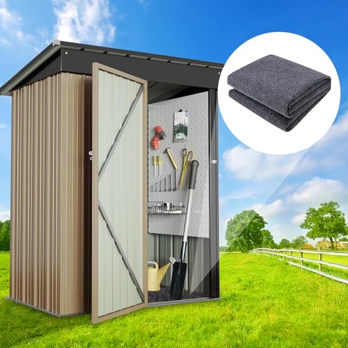 HolyMaji 5 x 3 FT Outdoor Storage Shed Floor Mat Waterproof Small Shed Flooring Mat Washable Carport Furniture Dustproof Anti-Slip Pad for Protect Shed Flooring from Wear - Tool Shed Not Included - Thumbnail 4