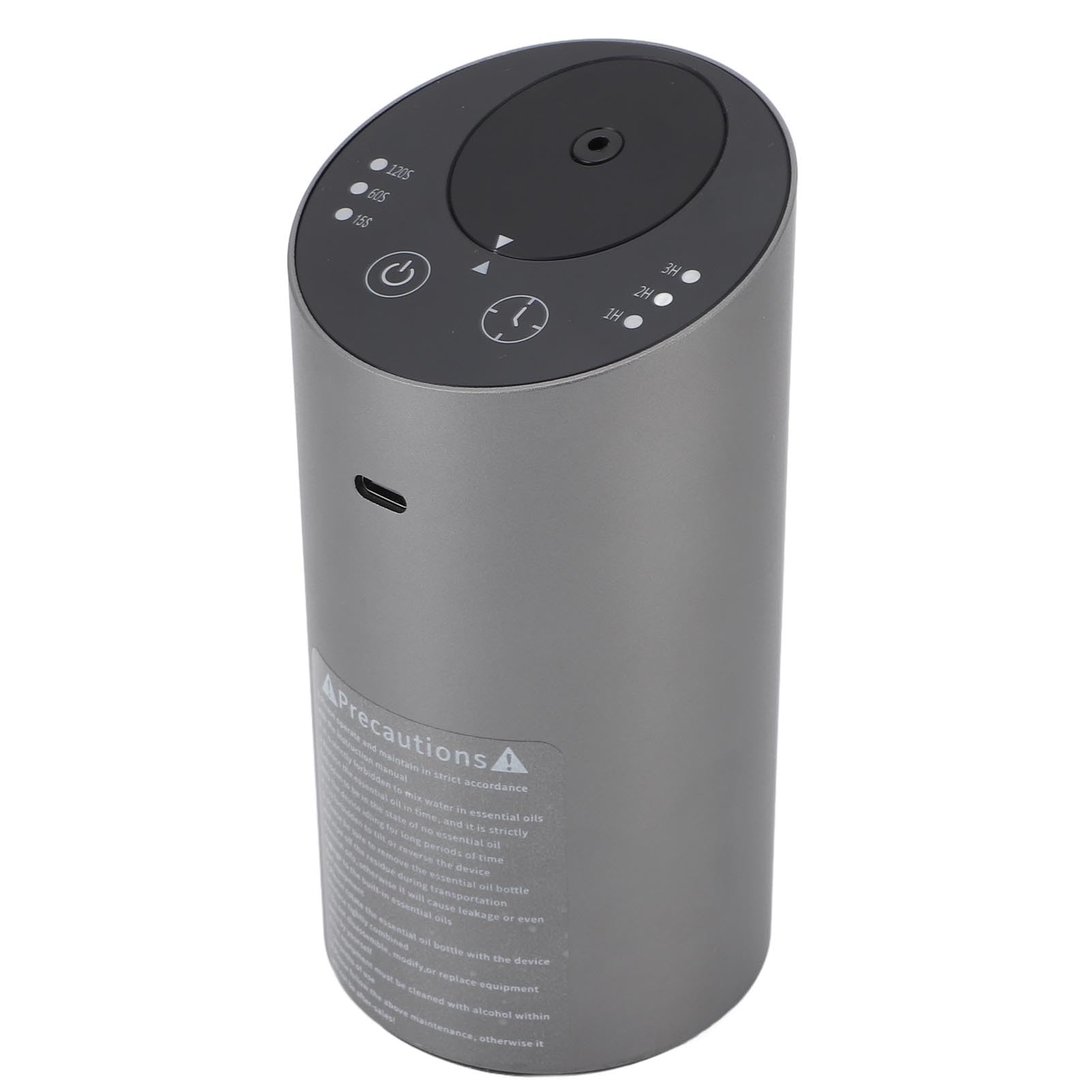 Fockety Difusor de Aceites Esenciales, Difusor Portátil de Aromaterapia de Aleación de Aluminio, sin Agua con Capacidad de 20 Ml, Batería de 2000 MAh y Temporizador