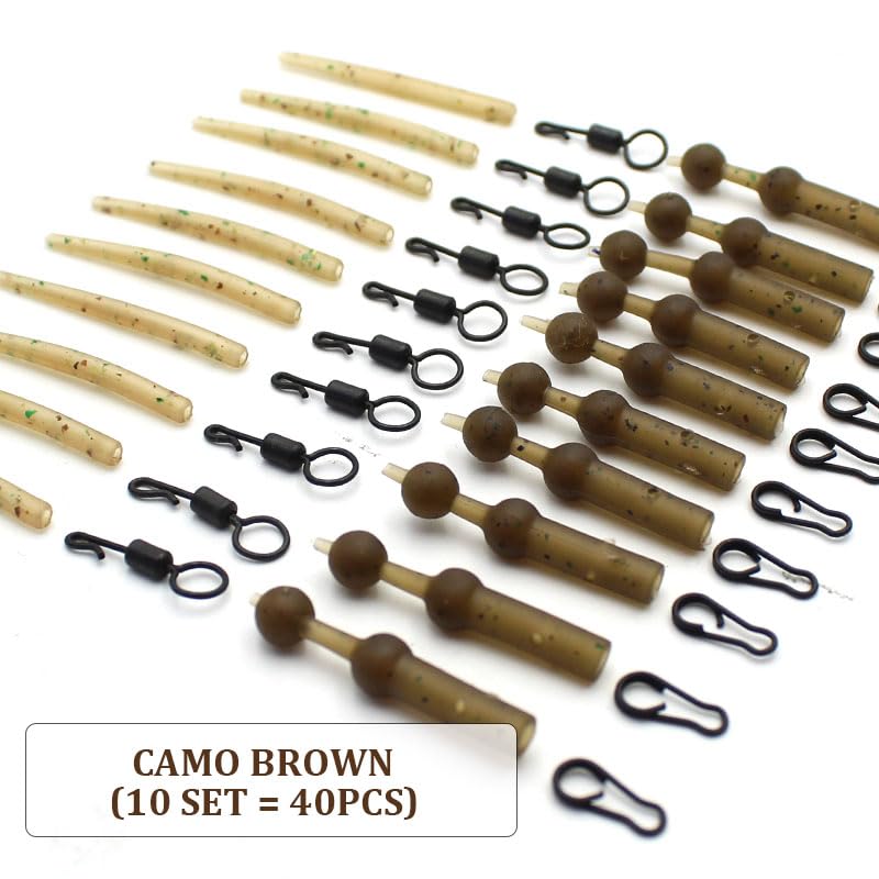 Rigtrip Carp Fishing Accessories Anti Tangle Sleeves Heli Beads Multi Clip Fishing Swivels Carp Fishing Tackle (Green) - Image 2