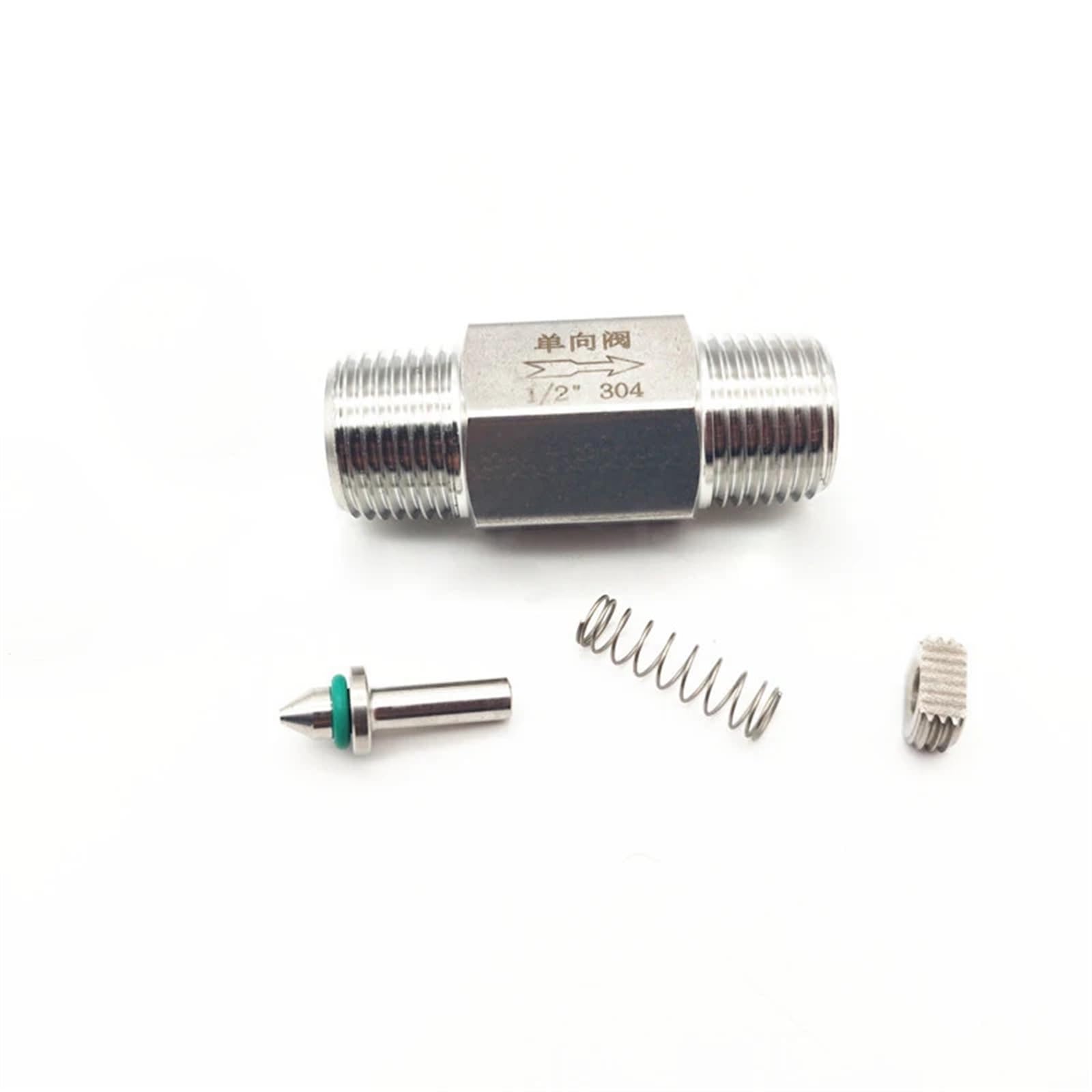 Valvola unidirezionale in Acciaio Inossidabile 304 Valvola di ritegno con Filettatura Maschio Esagonale 1/8" 1/4" 3/8" 1/2" 3/4" 1"(45295)