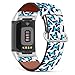 MINGDAO Compatible with Fitbit Charge 5 , Patterned Leather Replacement Band , (Butterfly On Floral Background-Wb02)