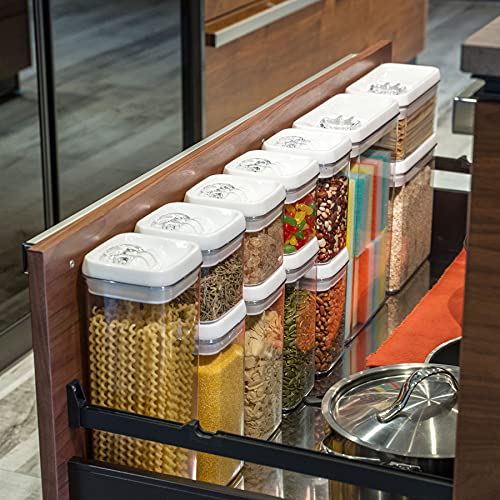Felli Flip Tite Storage Container with Lid 4" Airtight Ring Seal Top, Stackable Acrylic Canister Jar Set for Kitchen Pantry Organizer, Food Spice Pasta Snack (5pk, Variety) by Felli - Image 6
