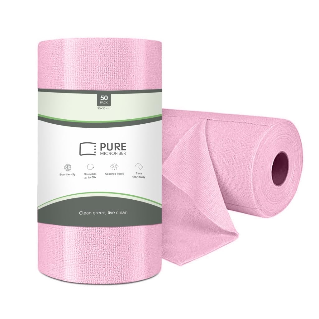 Toalla de papel reutilizable, rollo de paño de limpieza de microfibra, sin pelusas, no abrasivo, altamente absorbente, material ultrafino, ideal para el hogar, automóviles, limpiadores profesionales,