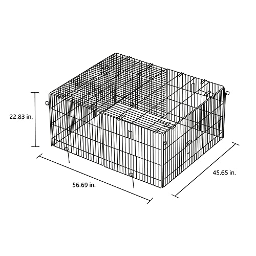 Trixie Enclosed Outdoor Run- 34 Cu. Ft., Galvanized Metal Cage, Portable Pen For Rabbits Or Guinea Pigs #TOP6