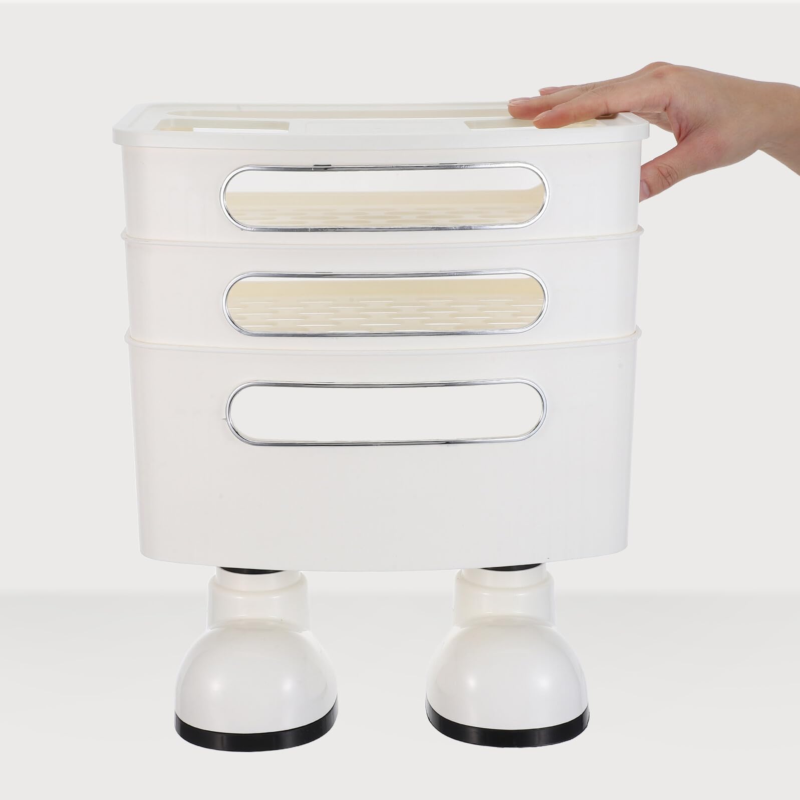 Gatuida Scatola di Archiviazione Router Wireless in Plastica Bianca 3 Strati per Gestione Cavi Ottimizzata per Soggiorno e Ufficio