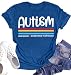 Autism Awareness Tshirt Womens Autism Acceptance Tee Be Kind Inspirational Short Sleeve Autism Support Tops
