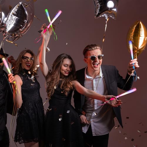 Image of 68 Pcs Neon Fiber Optic Wands Bulk Flashing LED Sticks Light up Wand with 3 Light Modes for Glow Birthday Entertainment Props Party Supplies Carnival Disco (Color Set 2)