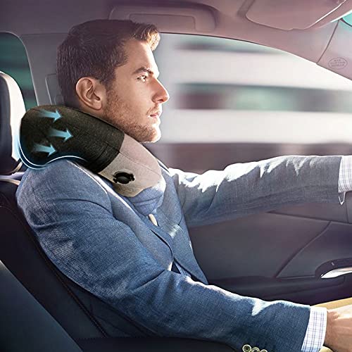 Travelicons Inflatable Travel Pillow,Neck Pillow For Traveling,Airplane Travel Pillw Improved Support Design For Car Sleeping #TOP3