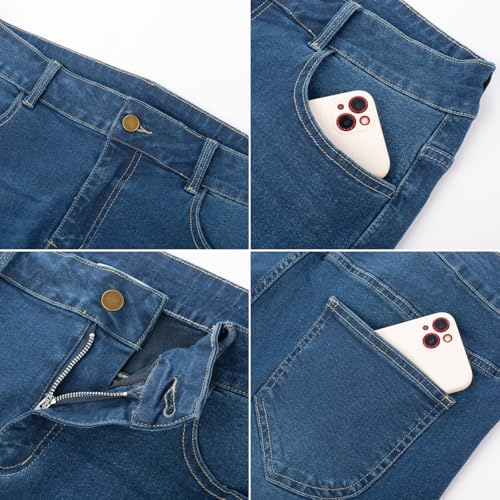 Hanna Nikole Women's Plus Size Wide Flared Jeans High Waisted Stretchy Bell Bottom Denim Jeans (Standard and Plus)
